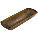 19th c. Scandinavian Overscale Oblong Dugout Sycamore Bowl