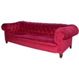 Antique 19th c. English Roll Arm Button-back Chesterfield Sofa