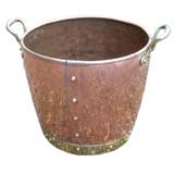 19th c. English Copper and Brass Rivetted Kindling Bucket
