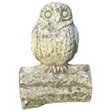 A 20th c. Decorative Little Owl on a Log