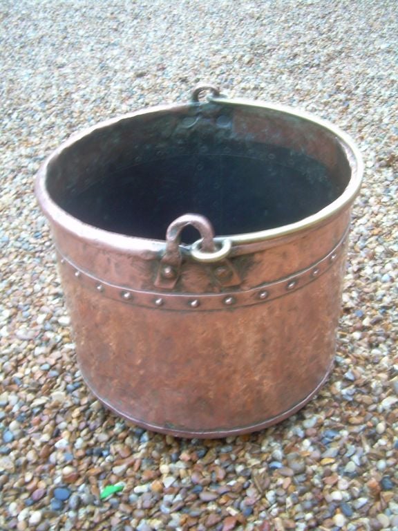 19th Century English 19th c. Hand-Rivetted Copper Pot