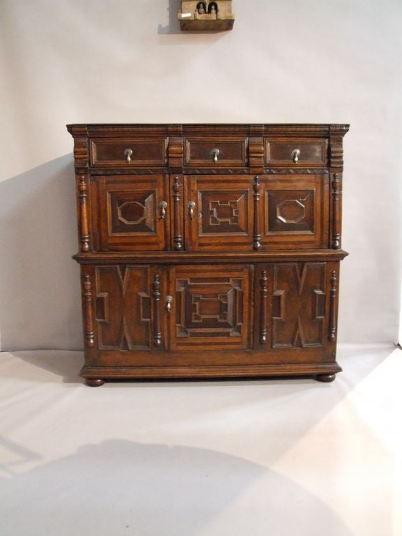 English Period 1670's Charles II Geometric Molded Chest