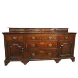 Antique Mid 18th C English Oak Low Dresser with Original Spice Drawers