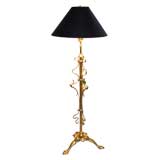 English 19th C Brass Adjustable Floor Lamp