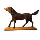 19th C English Carved and Painted Pointer on Base