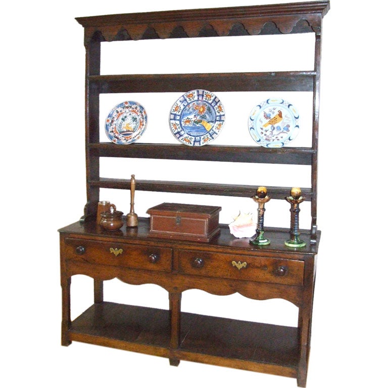 18th Century Welsh Dresser with Scalloped Frieze and Apron