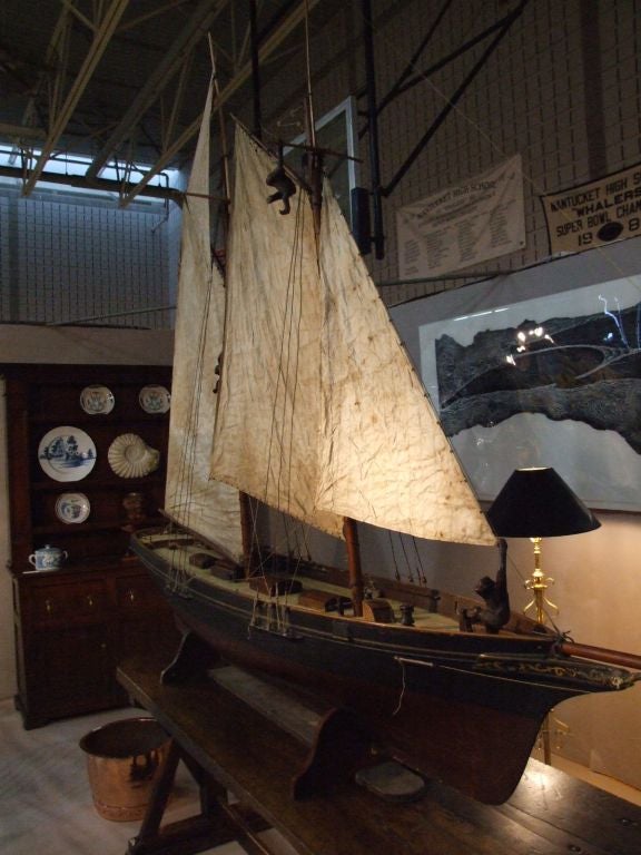 A very large and rare example of a model English merchant sailing vessel that plied the China Trade from England to Hong Kong. Previously property of the original ship owner who commissioned this replica of his ship.