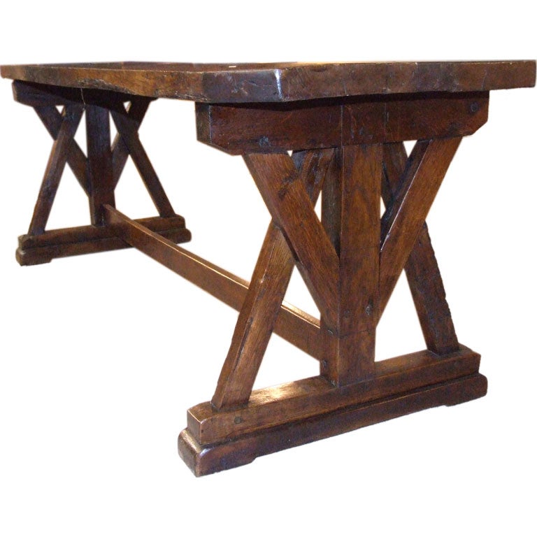 17th C Oak Tressle Table