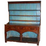 18th C Welsh Dresser with Blue Painted Backboards