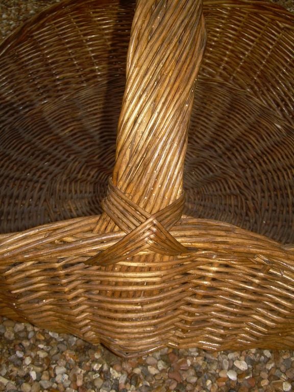 A 19th c. English Overscale Wicker Log Basket 2
