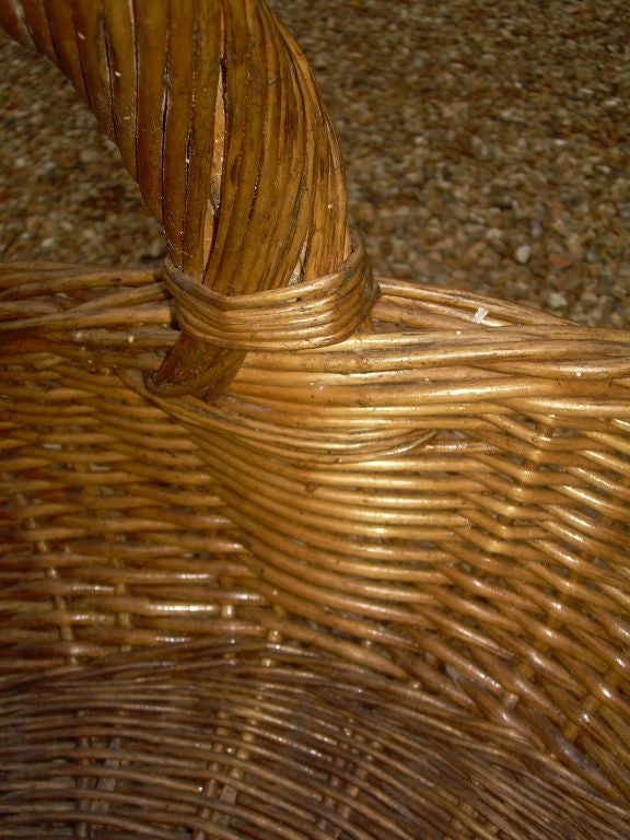 A 19th c. English Overscale Wicker Log Basket 3