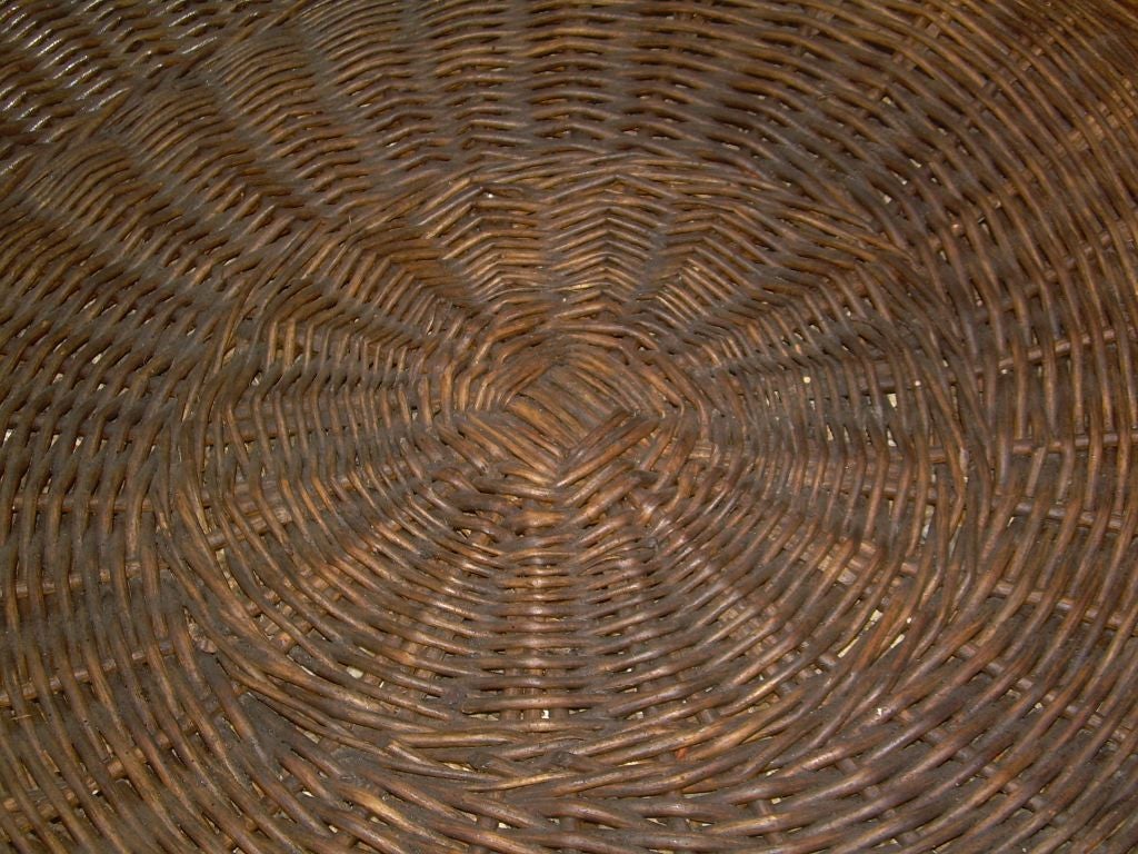 A 19th c. English Overscale Wicker Log Basket 4