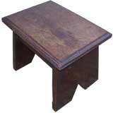 A 19th c. English Oak Stool with Molded Top A 19th c. English Oak Stool with Molded Top