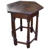 Antique An Early 20th c. English Oak Hexagonal End Table