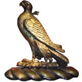 Giltwood King's Falcon Heraldic Emblem
