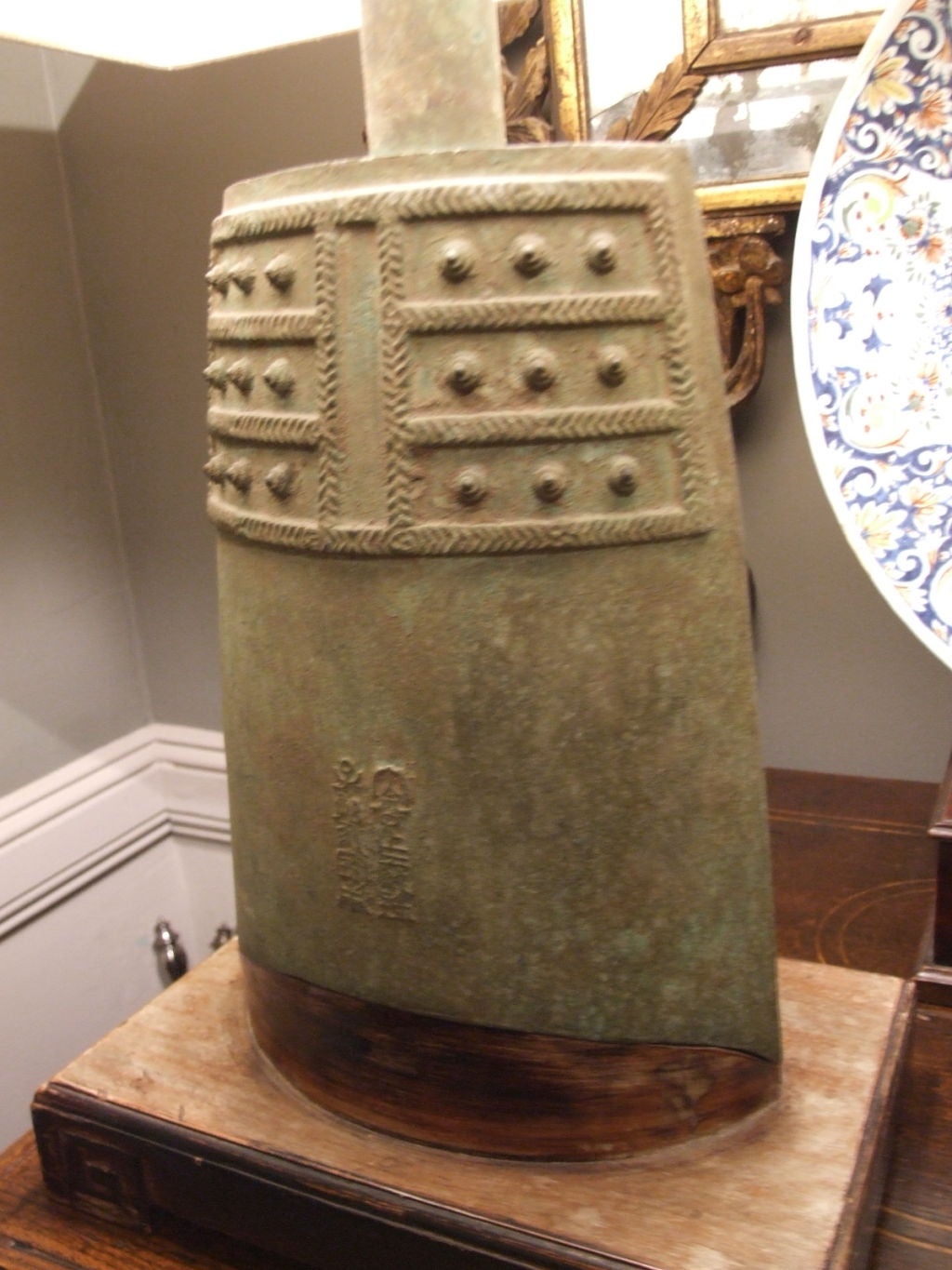 Chinese bronze bell - now as lamp