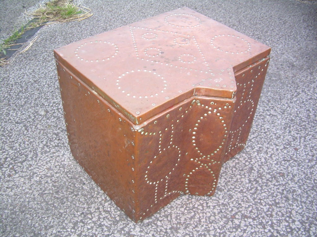 English Arts and Crafts Decorative Studded Copper Box