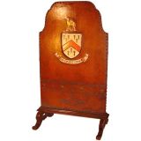 English Arts and Crafts leather screen