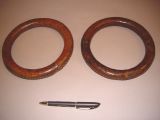 Antique pair of leather covered exercise rings