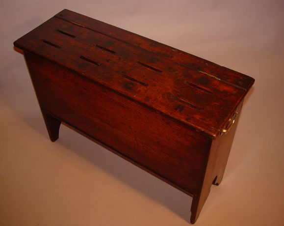 Unusual six plank chest with slotted top