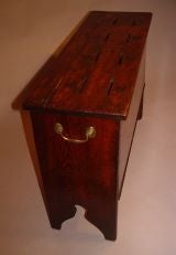 Antique Unusual six plank chest with slotted top