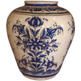 Persian polychrome decorated storage vase
