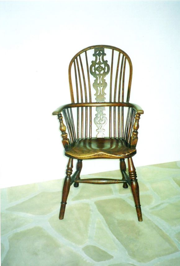 Late 18th/early 19th C elm and tiger ash hoopback windsor chair with exceptional colour and sophisticated style.