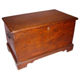 19th c. English Oak Lidded Box on Bracket Feet