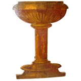 Early 20th c. Trompe-L'Oeil Wood Carved and Painted Fountain