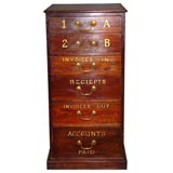 Antique Wonderful Late 19th c. English Oak Filing Cabinet