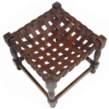 Early 20th c. English Webbed Leather Stool