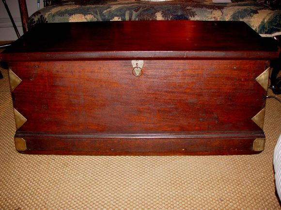 Early 19th c. English Canted Sea Captain's Trunk