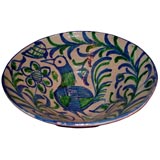 Vintage Granada Pottery Bowl with Peacock