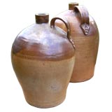 Antique English 19th c. Salt Glazed Stoneware Cider Jugs