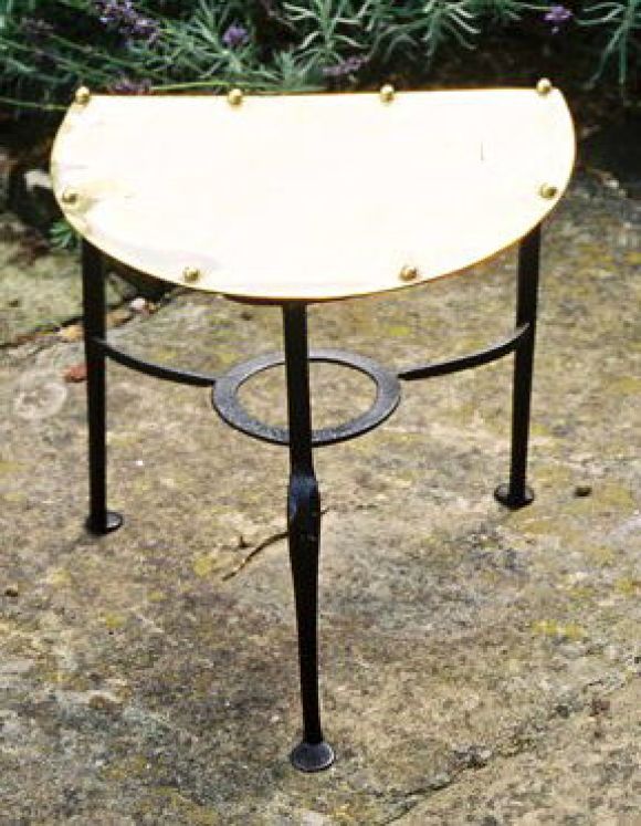 Late 18th century English Shaped Brass and Wrought Iron Trivet