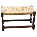 Early 20th c. Rope Seat Bench