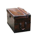19th century English Leather Travelling Trunk