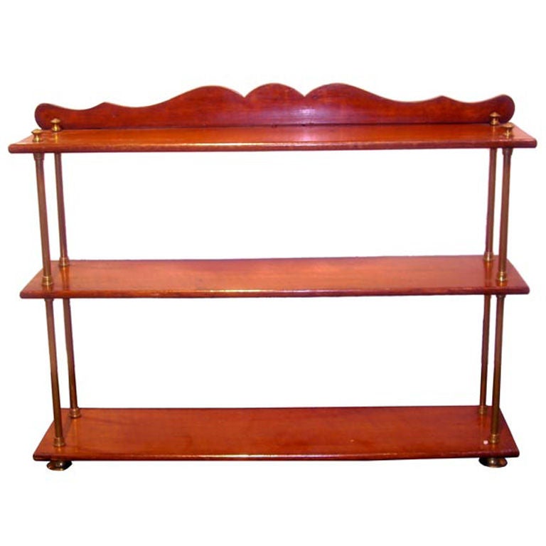 Campaign Shelf in Mahogany and Brass