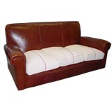 English 1920's  Leather Sofa