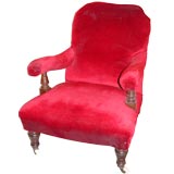 English 19th C Open Arm Club Chair