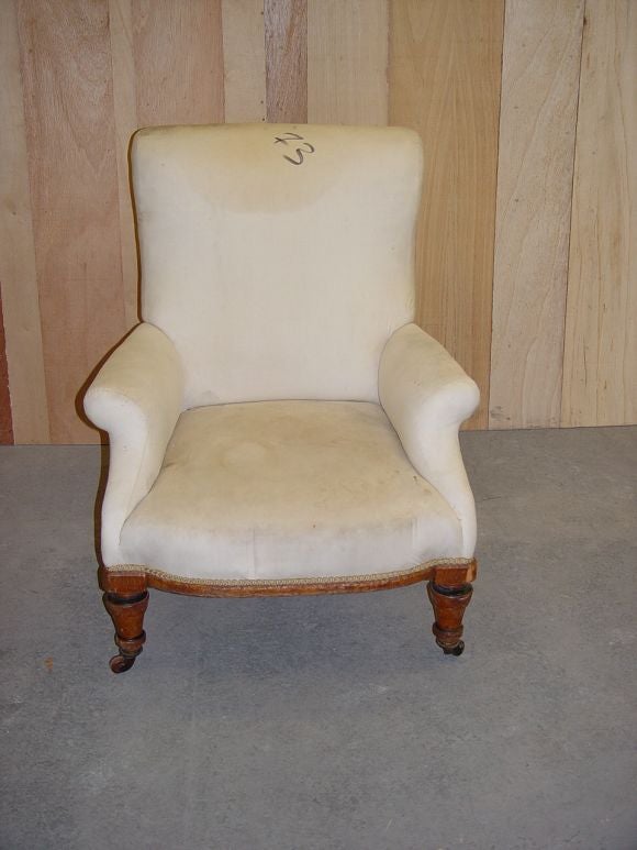English 19th C Rolled Arm Club Chair