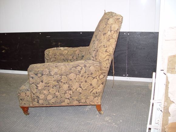 Wood English 19th C Rolled Arm Club Chair