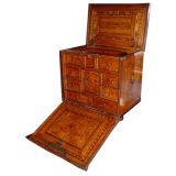 Antique 17th Century inlaid travel document/valuables chest
