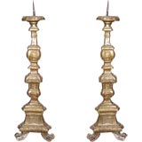 Pair of Italian Baroque Giltwood Candlestick