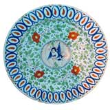 18th c. Delft Polychrome Charger with Rare Angel Depiction