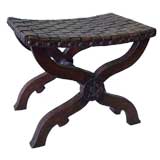 Arts & Crafts Woven leather Top Stool