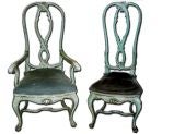 Vintage Set 6 Whimsical Louis XV Style Chairs