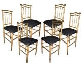 Set 6 Faux-Bamboo side chairs