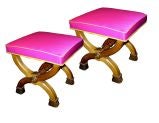 Pair French 40's Curule Benches