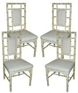 Set 4 faux-bamboo chairs